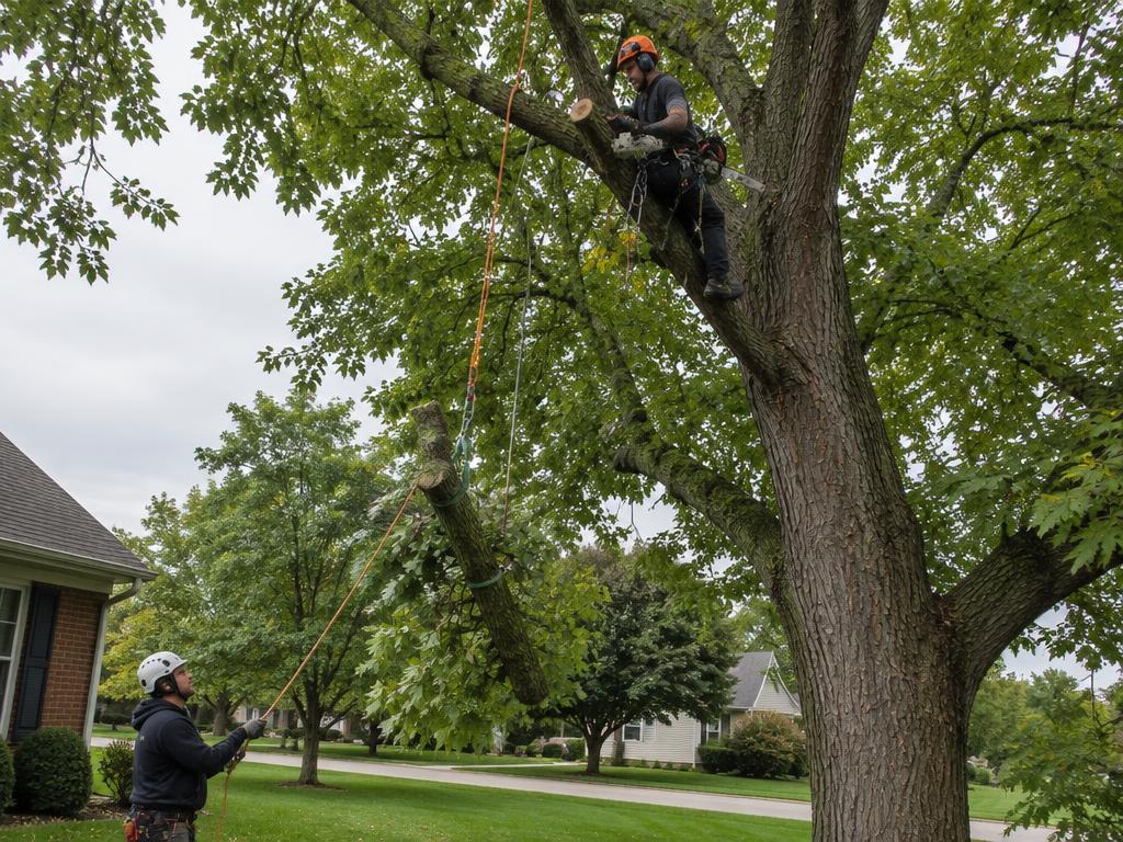 Tree removal in a residential yard